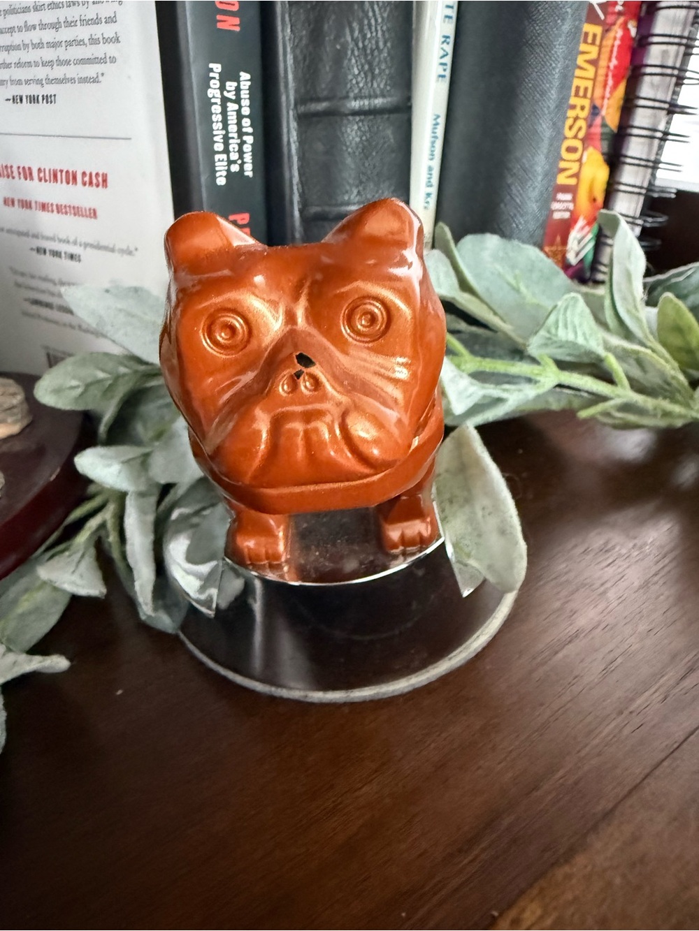 Bronze Dog Bulldog Figurine - office Paperweight Accent